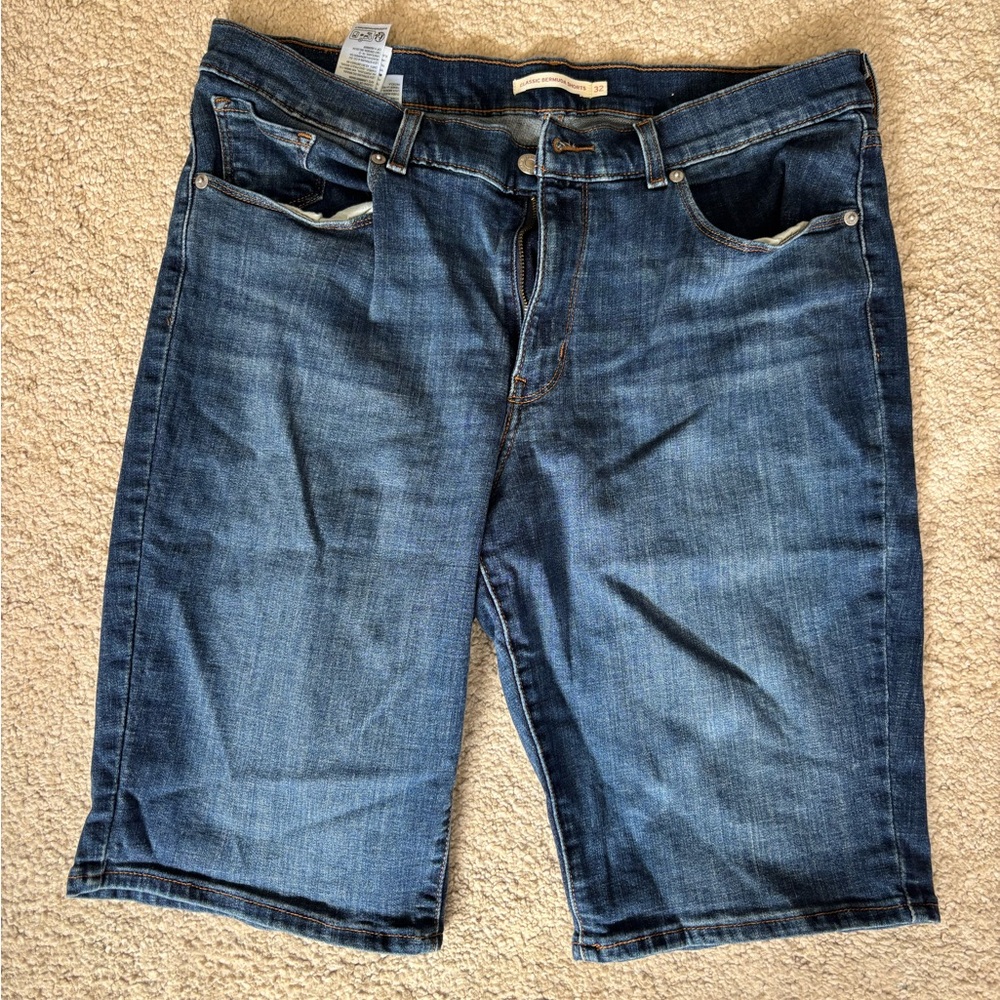Levi's Women's Dark Blue Denim Bermuda Shorts